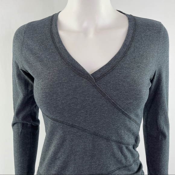 Athleta Size XXS Charcoal Gray Long Sleeve SUNBURST Dress Stretch - Picture 3 of 10